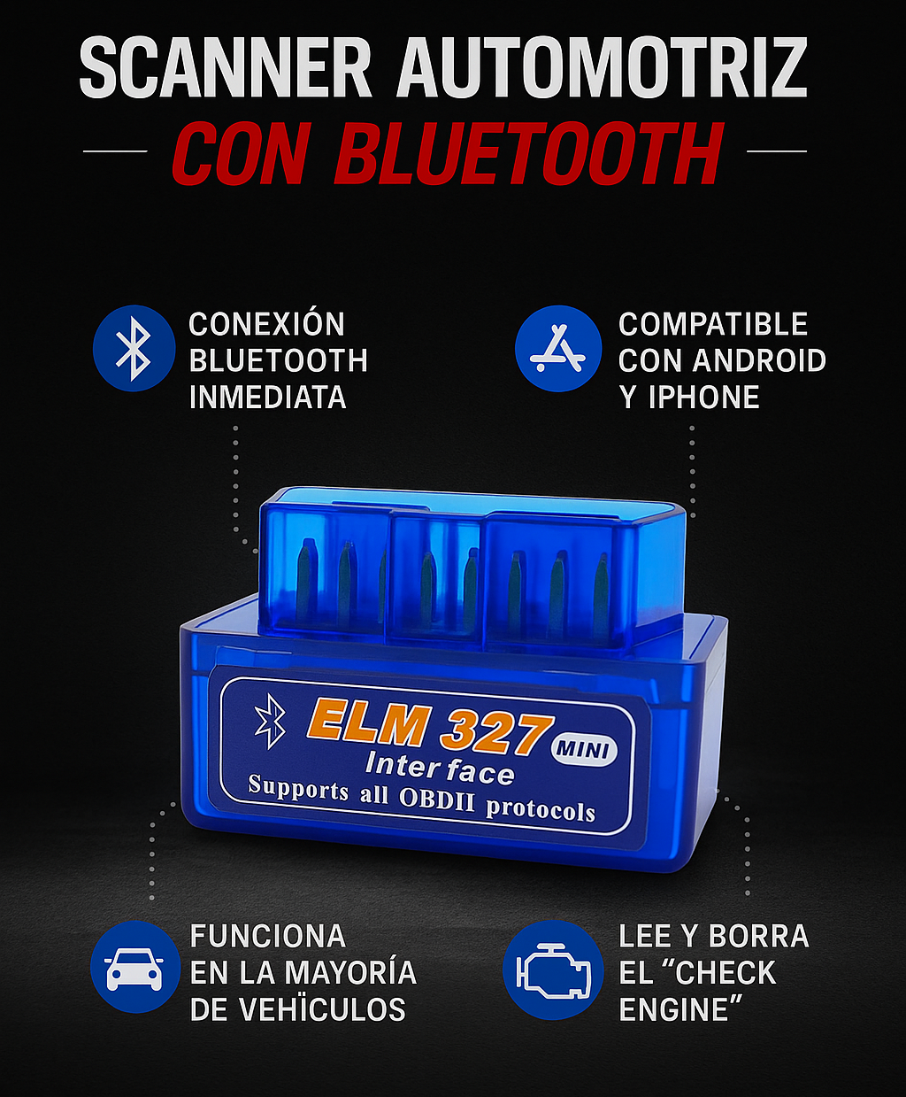 SCANNER AUTOMOTRIZ CON BLUETOOTH