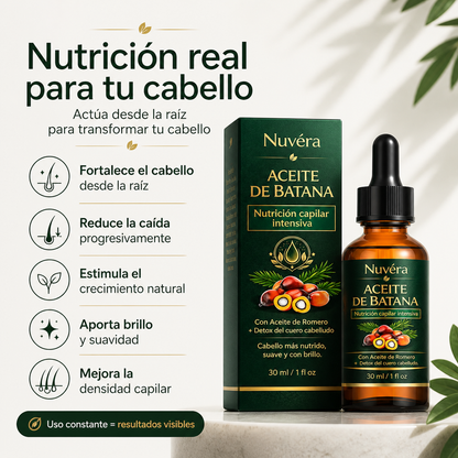 Nuvéra Aceite Capilar de Batana y Romero | Recupera un cabello fuerte y abundante