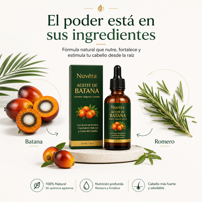 Nuvéra Aceite Capilar de Batana y Romero | Recupera un cabello fuerte y abundante